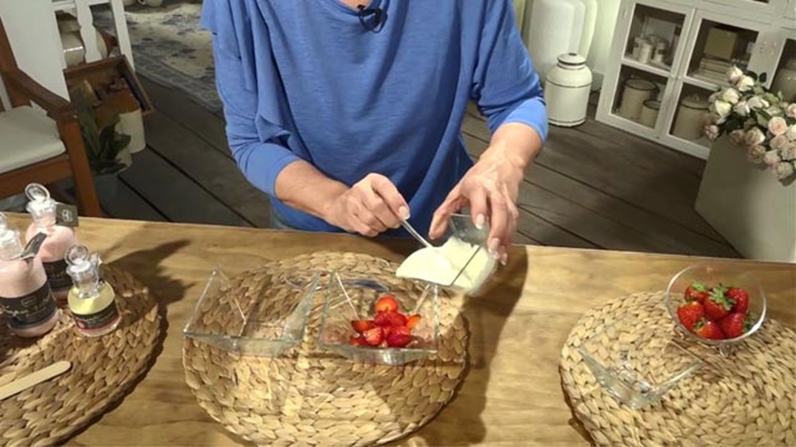 mascarilla exfoliante casera de yogur y fresas ingredientes mezcla