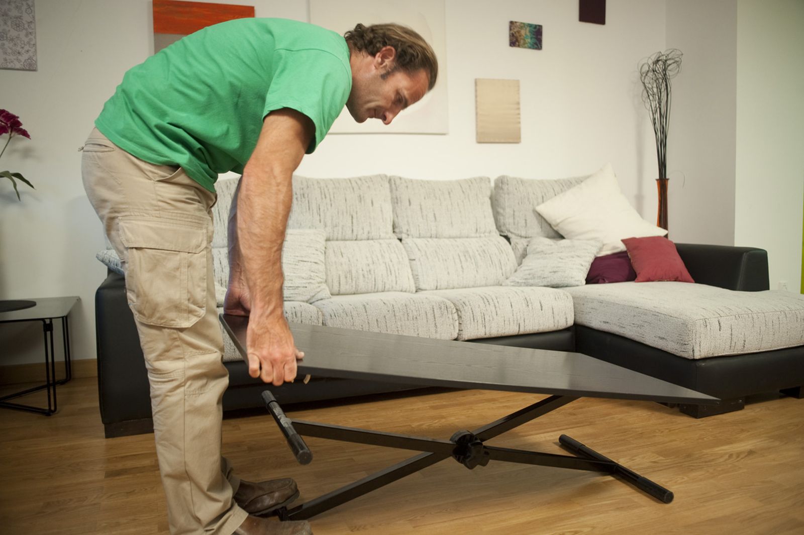 Mesa con caballete regulable paso6