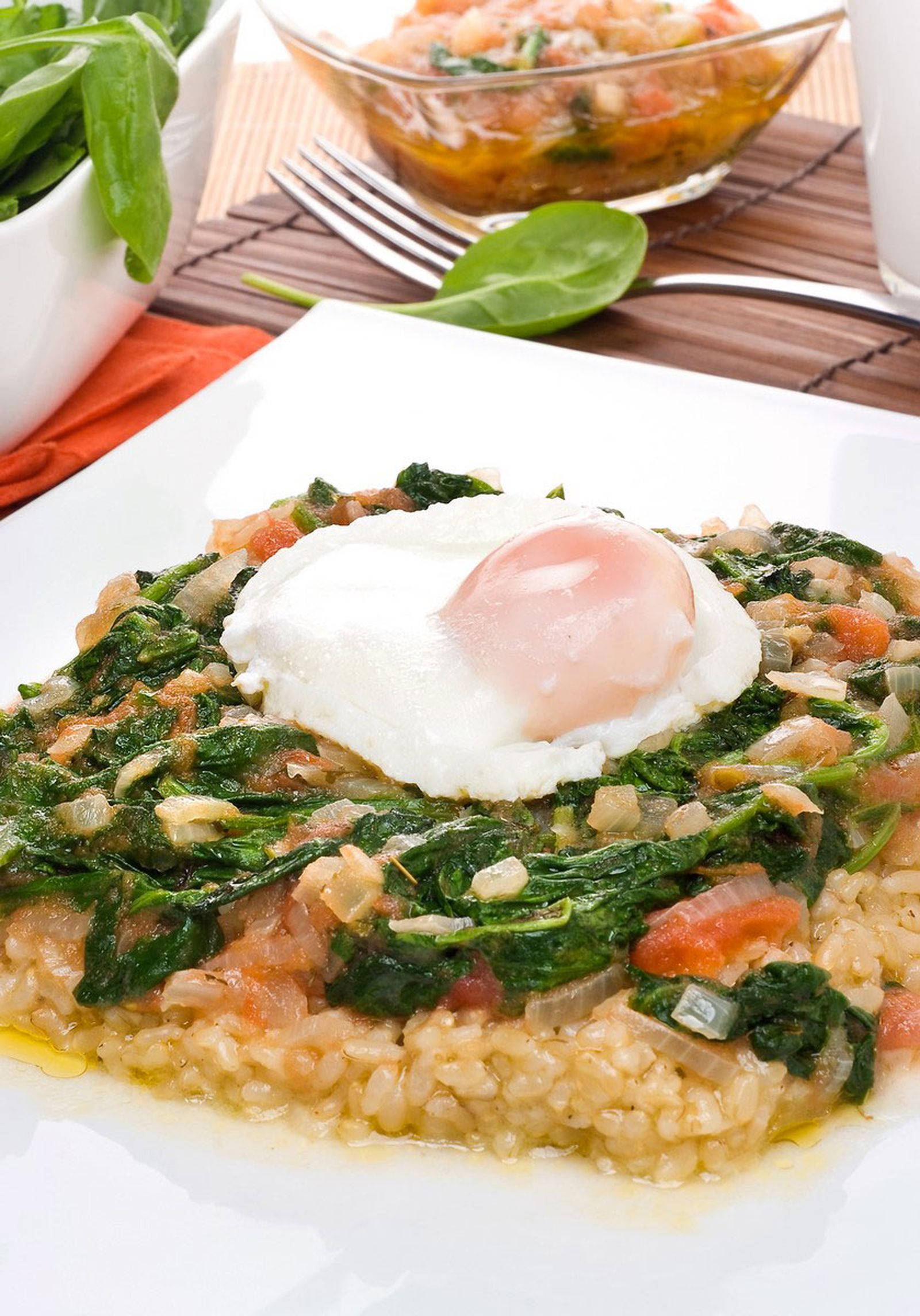 arroz con huevo y espinacas xl