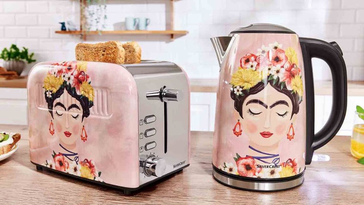 tostadora y hervidor agua frida kahlo lidl