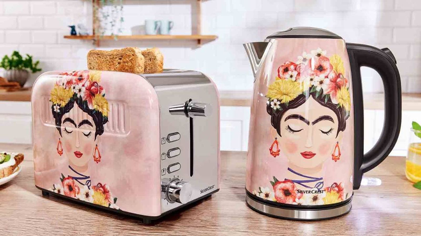 tostadora y hervidor agua frida kahlo lidl