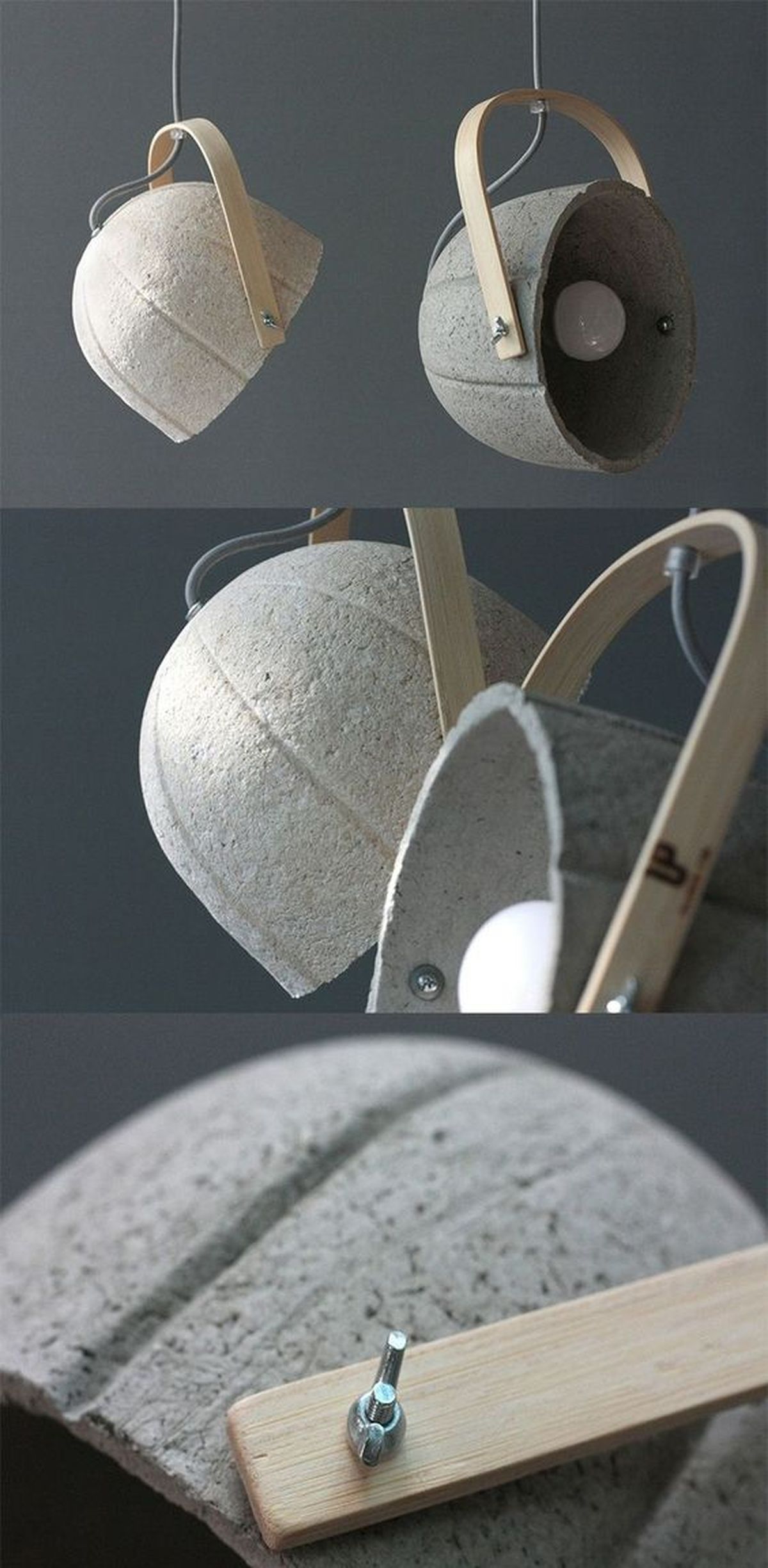 ideas para hacer lamparas de cemento   circular