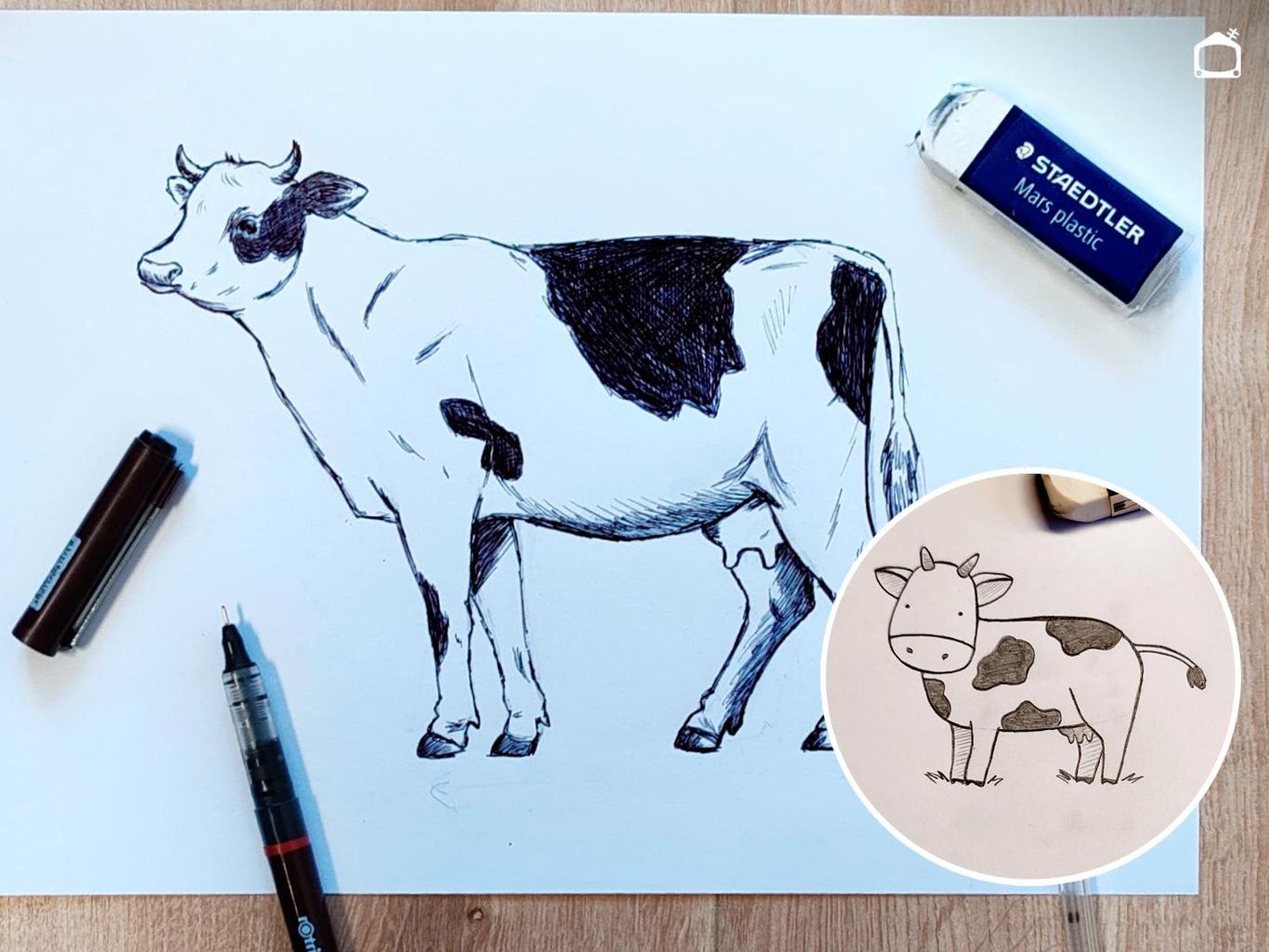 Vaca realista vs vaquita para niños.