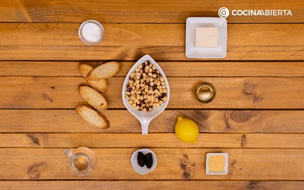 Ingredientes de la receta de leche de avellanas