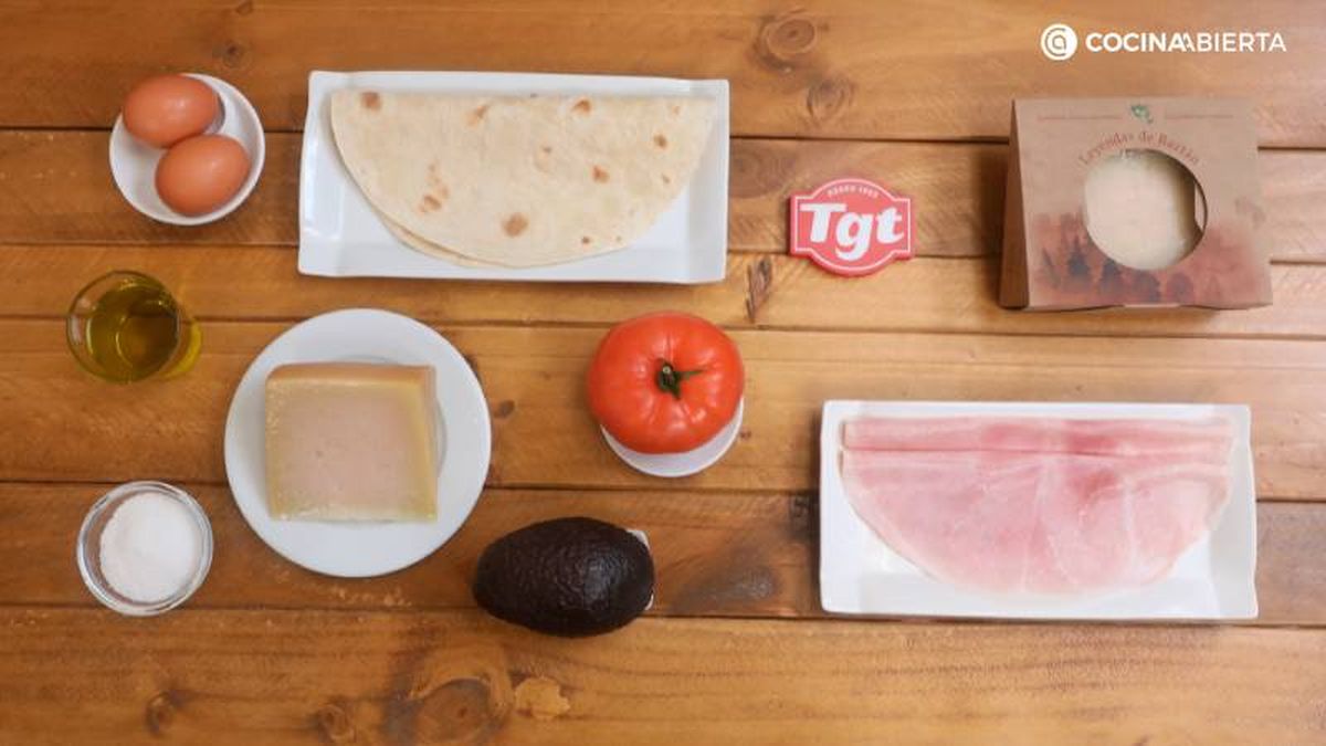 Ingredientes para hacer quesadillas de jamón y queso