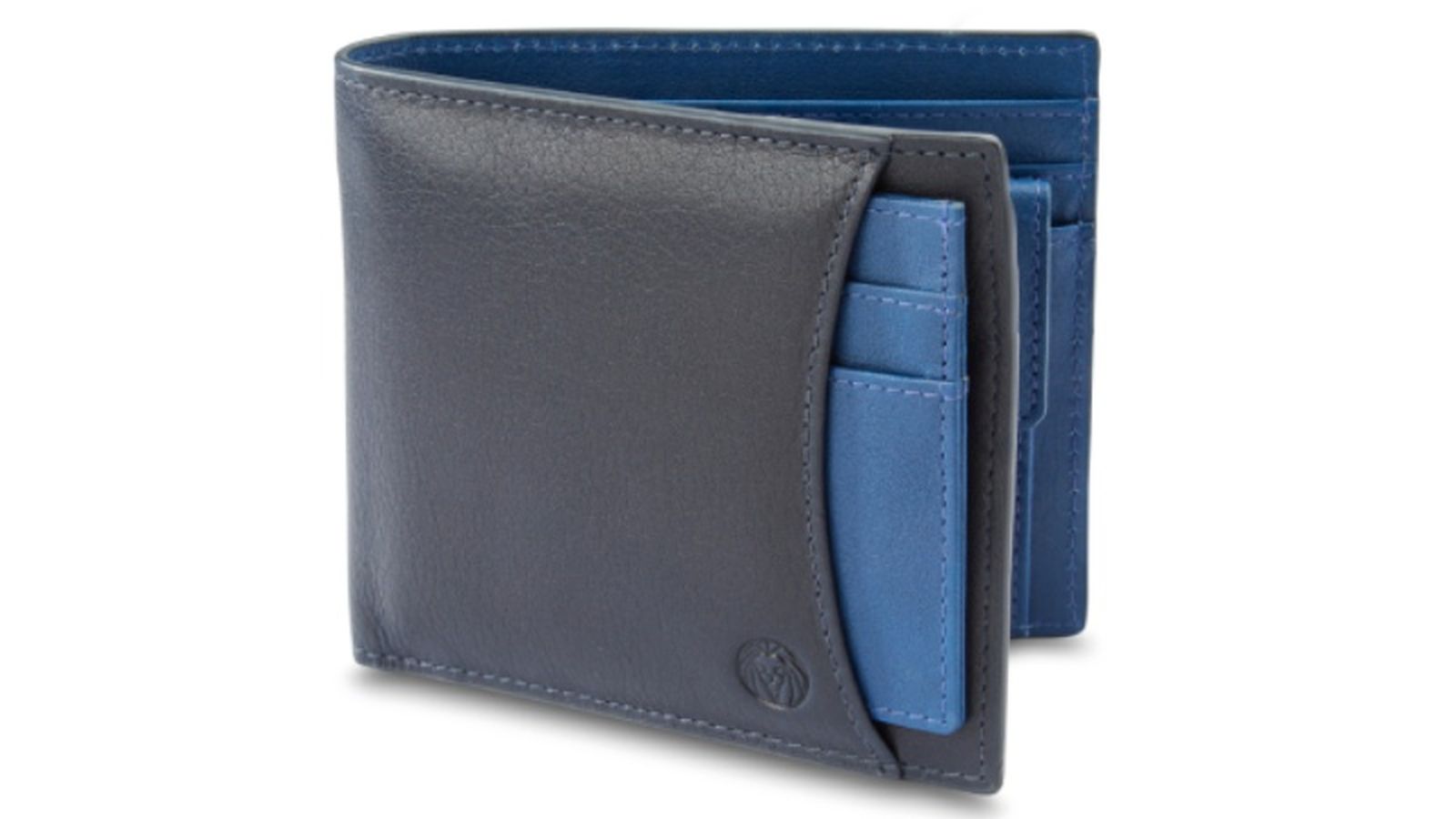 Cartera para hombre azul marino y cobalto