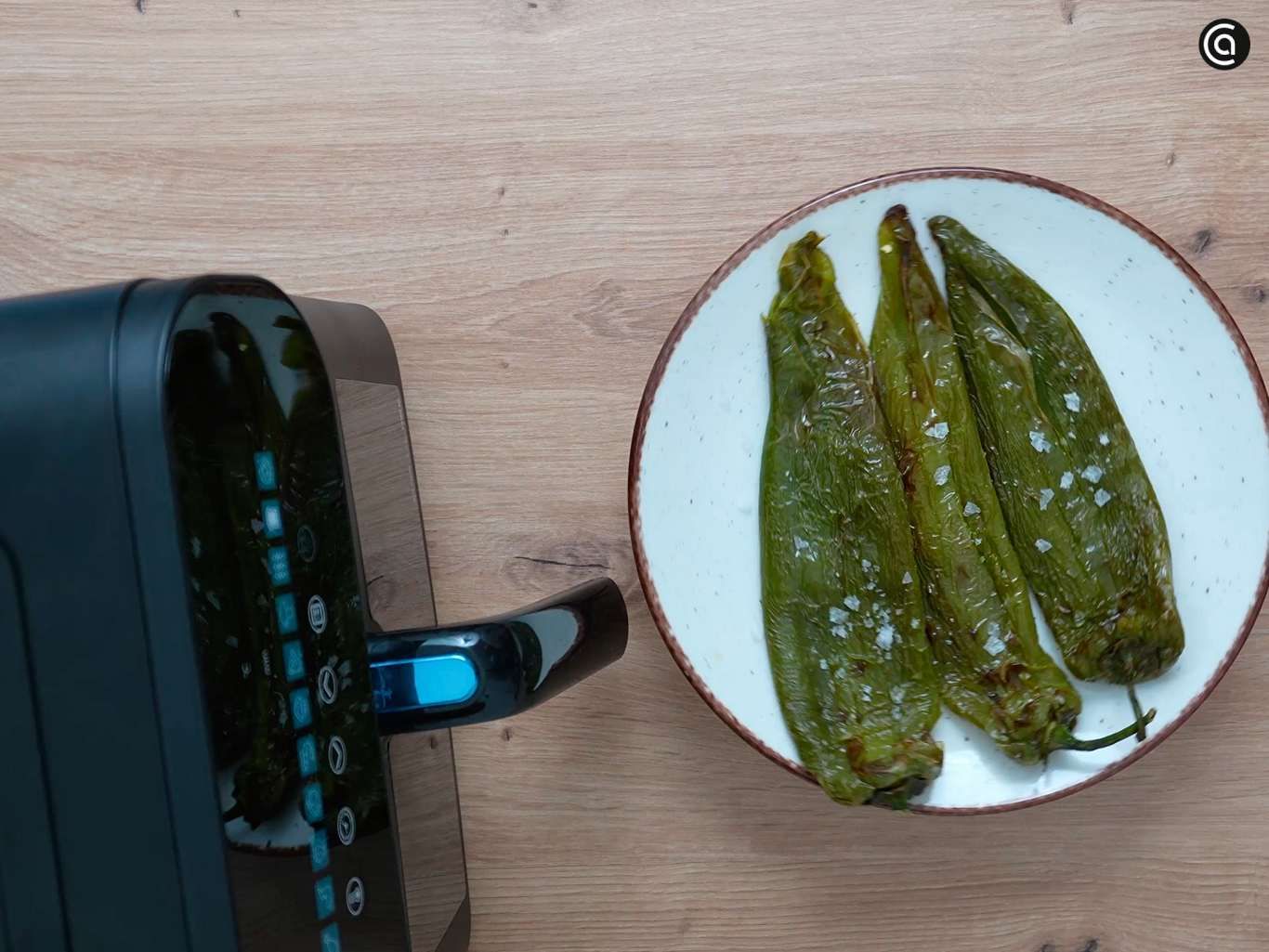 pimientos fritos en freidora de aire receta paso4