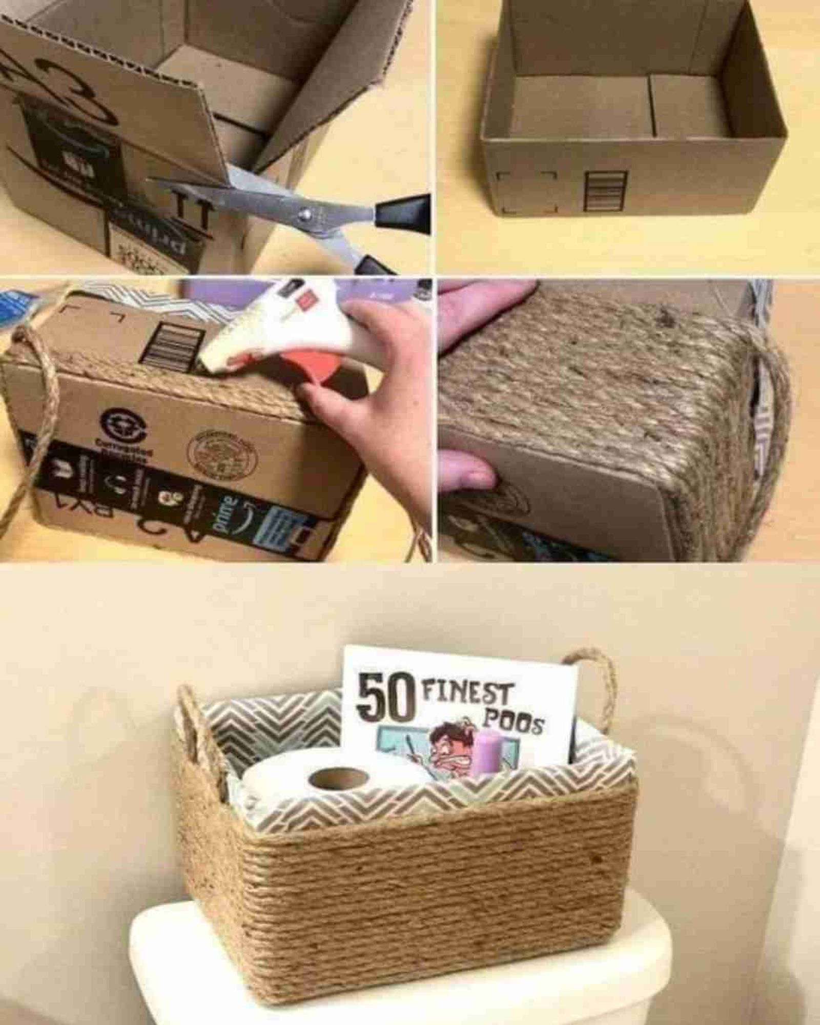 ideas reutilizar cajas de carton cestos almacenaje