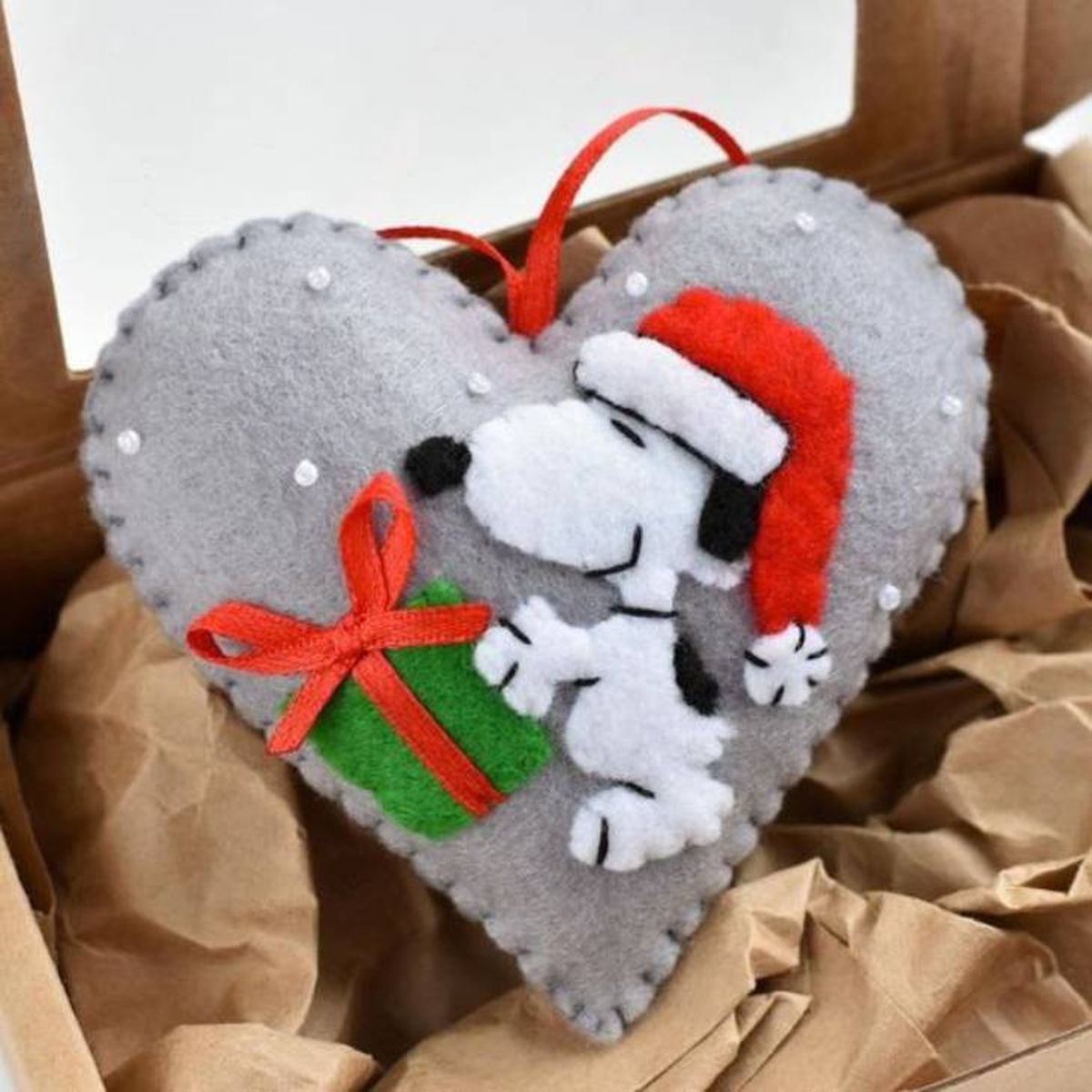 adorno navidad fieltro snoopy pinterest
