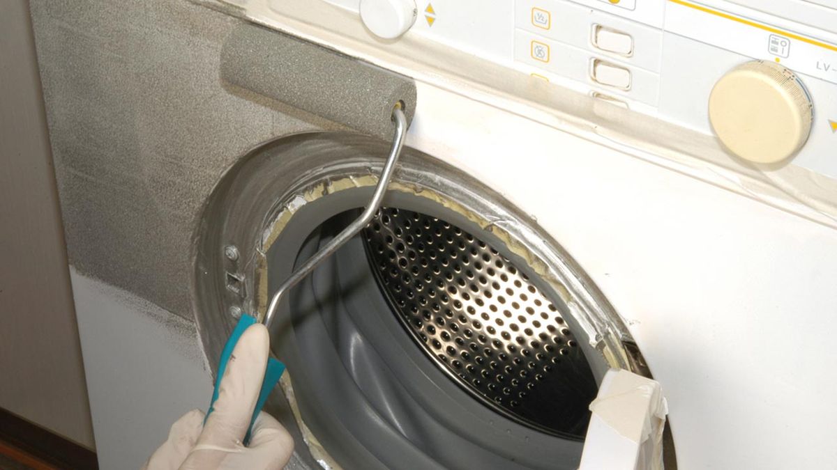 Pintar una lavadora de un color metalizado paso 5