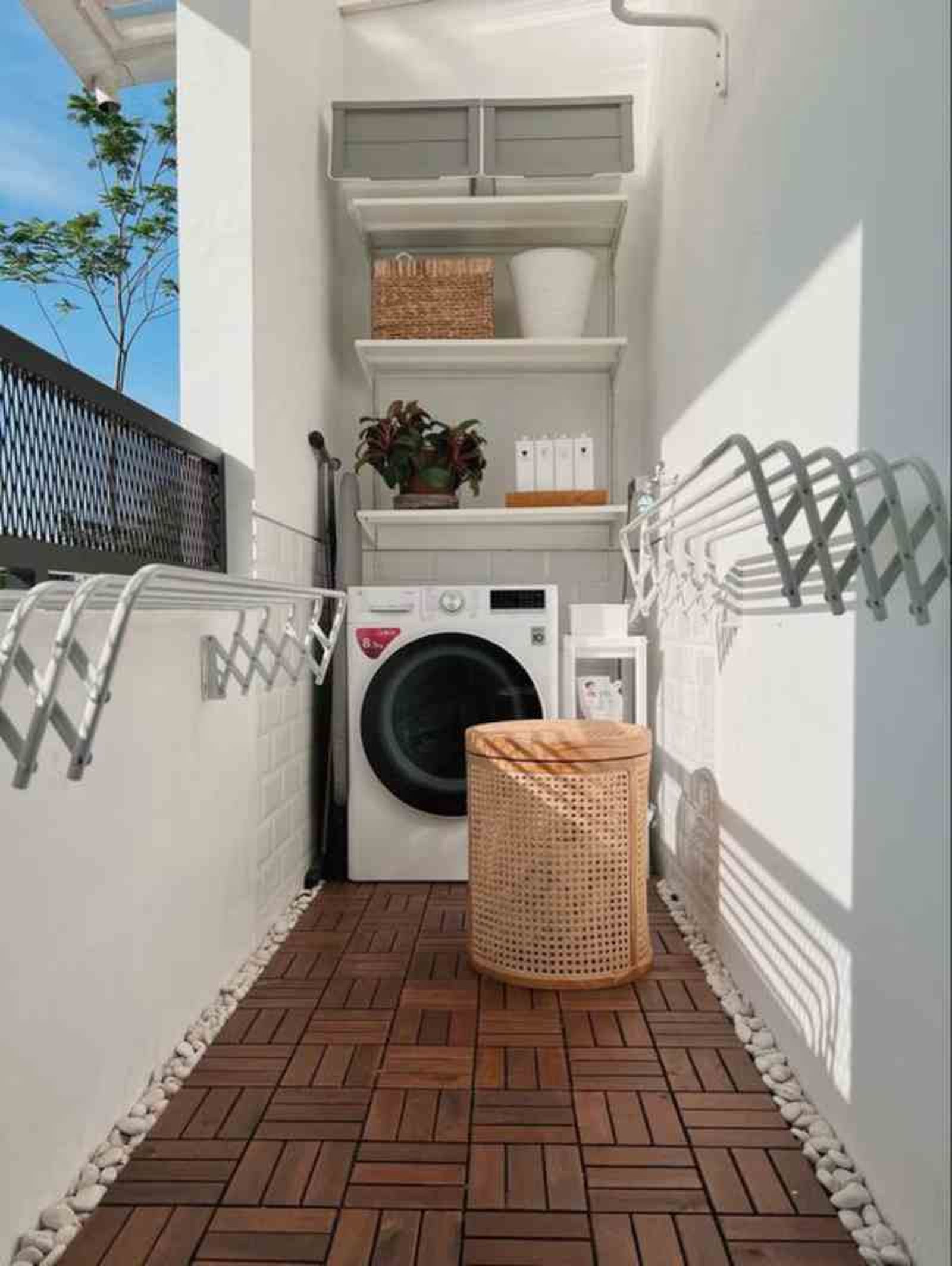 Cuarto de lavado en la terraza / Imagen: Redes.