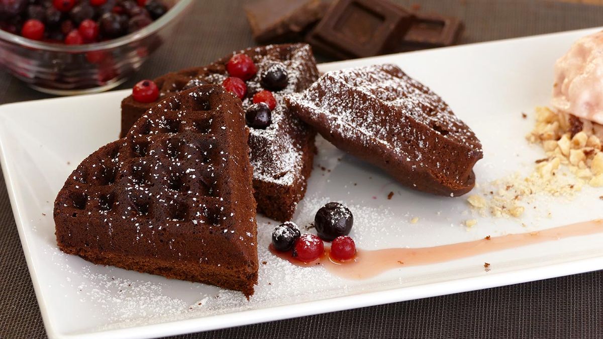 Receta de gofres de chocolate al microondas