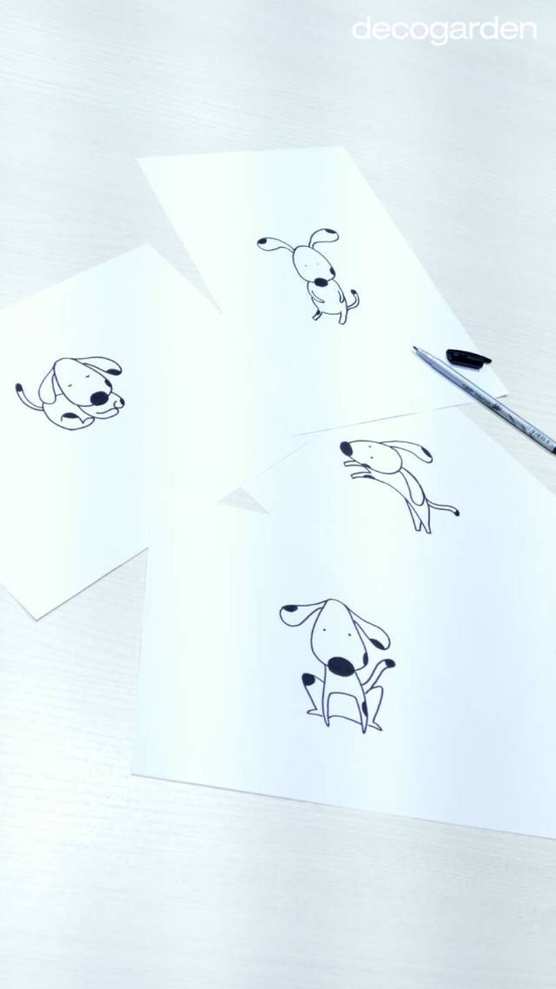 Cómo dibujar un perro en diferentes formas.