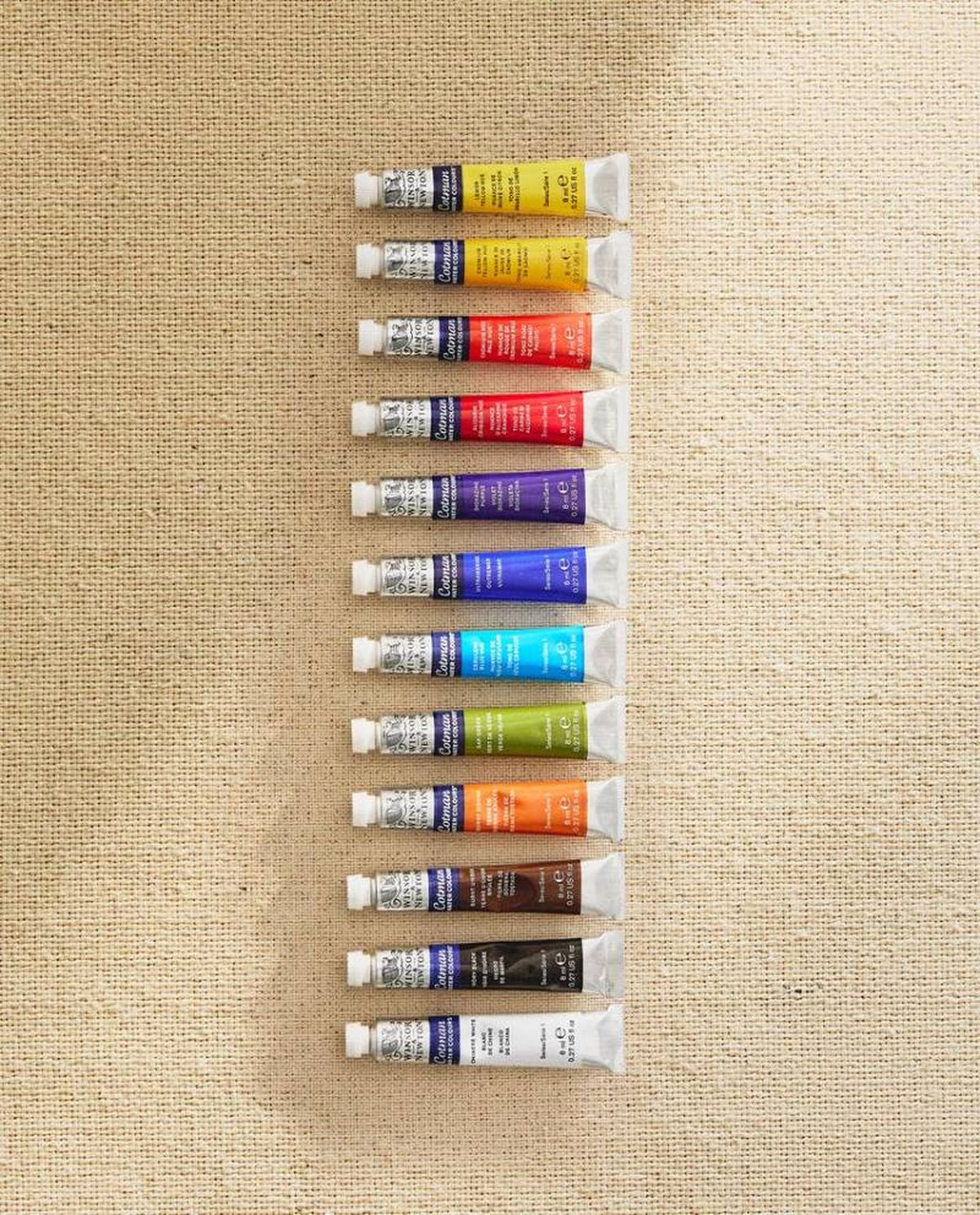 Set de 12 tubos de acuarela de Winsor & Newton.