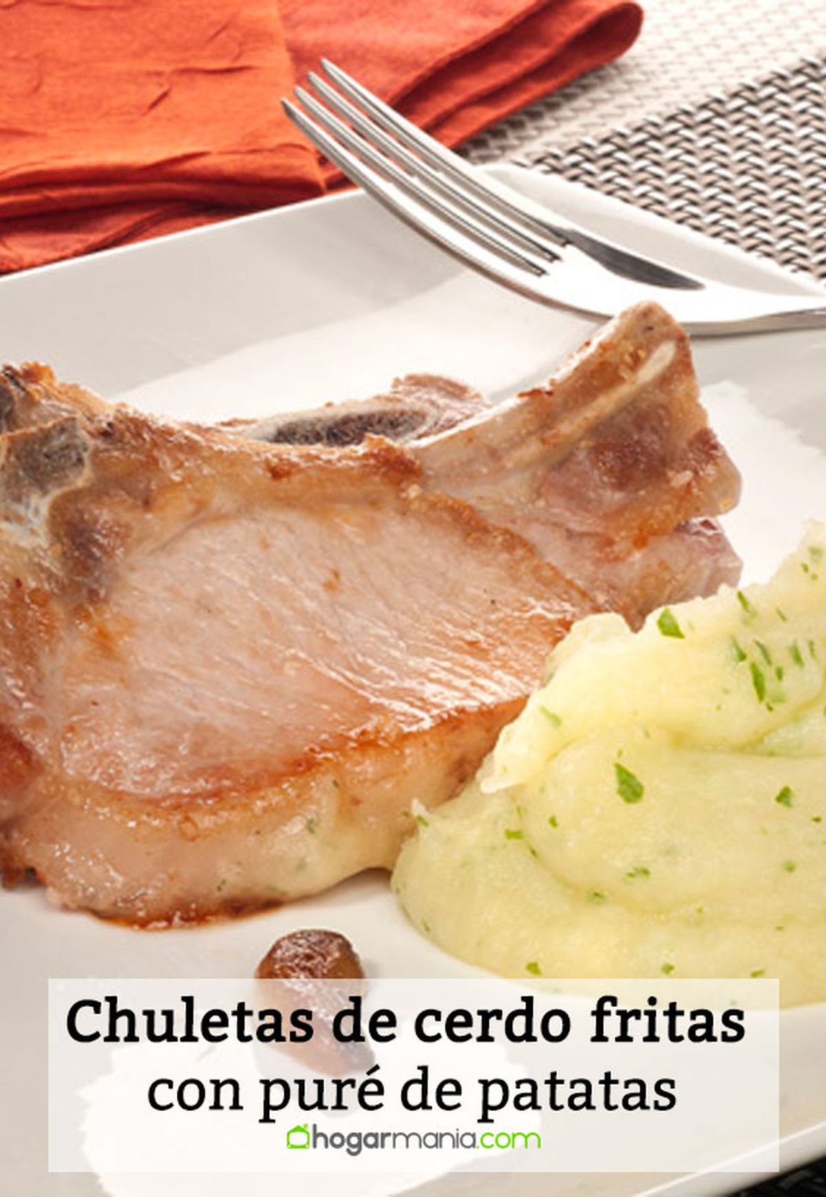 chuletas cerdo pure patatas pin