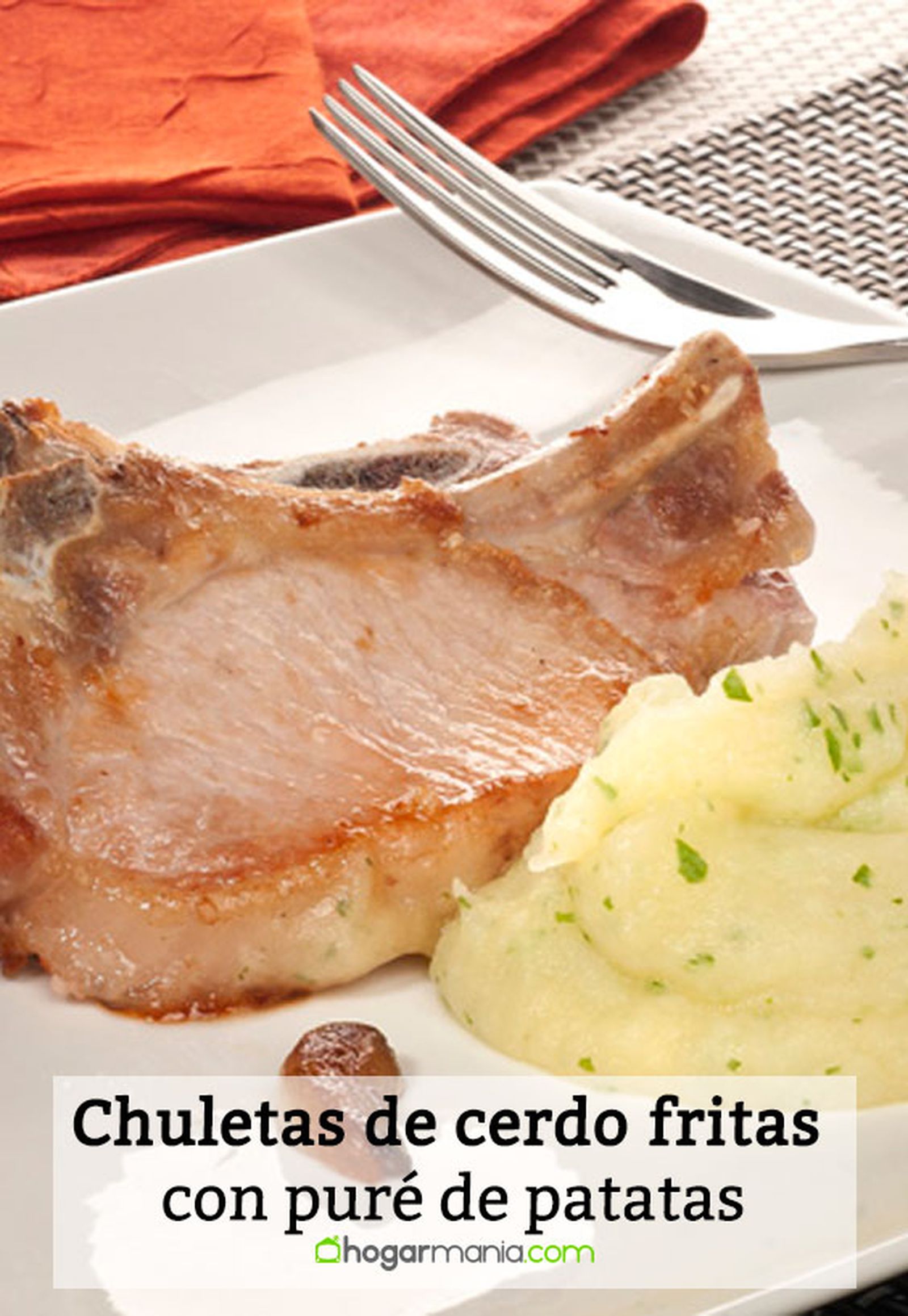 chuletas cerdo pure patatas pin