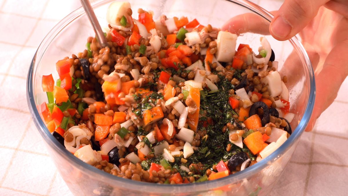 Ensalada de lentejas   Paso 4