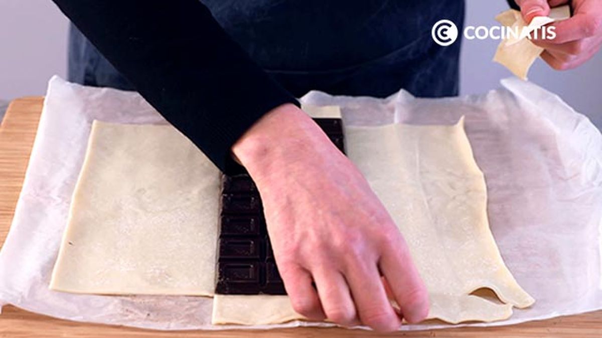 Receta de trenza de hojaldre y chocolate   paso 2