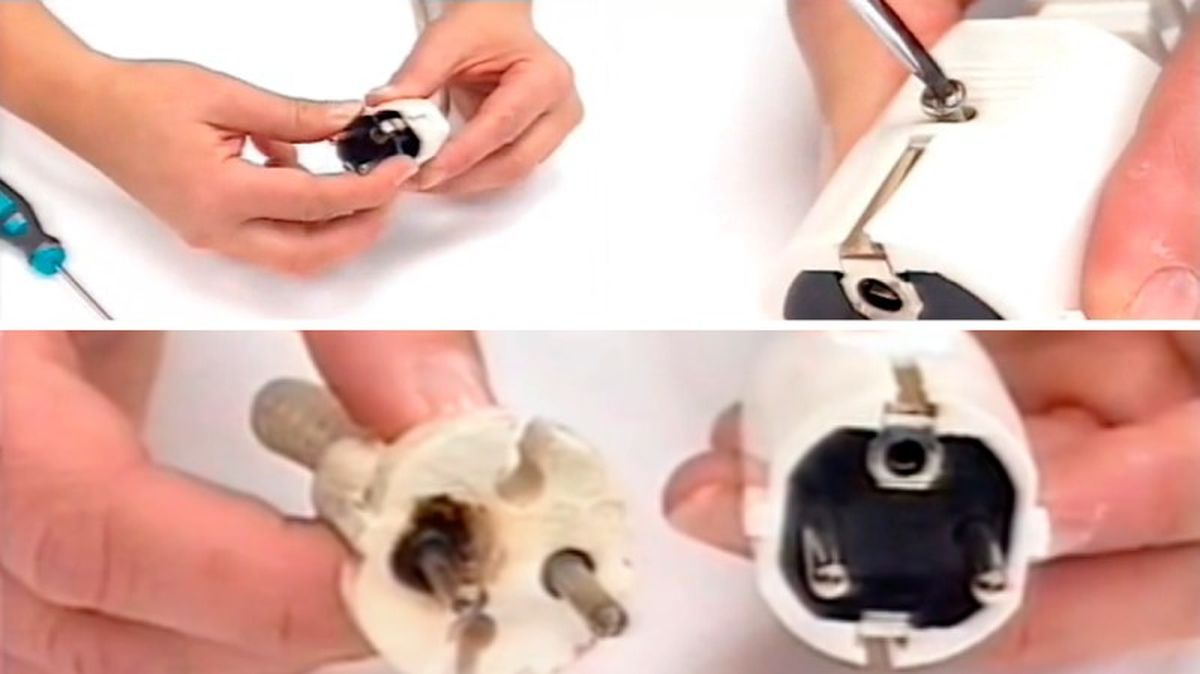 Últimos pasos para cambiar la clavija de un enchufe