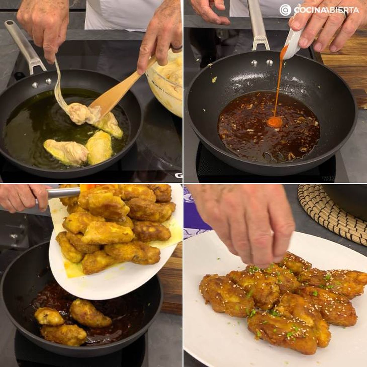 Pasos para hacer alitas de pollo con salsa coreana