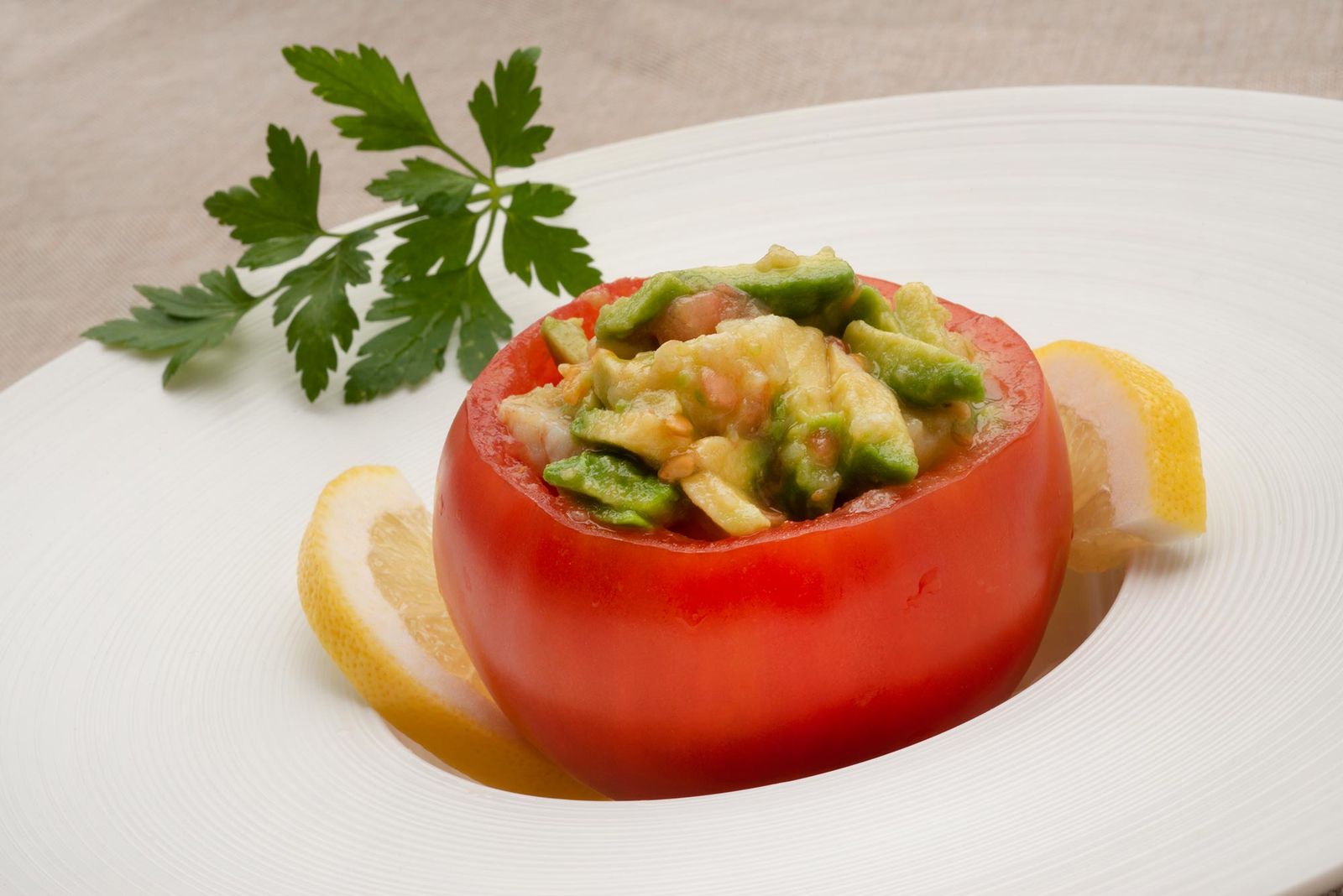 KARL6205 Tomates rellenos pure patata y marisco xl