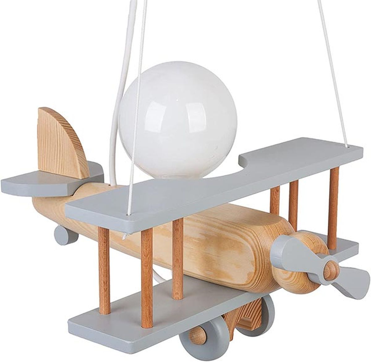 lampara de techo avion madera italpol