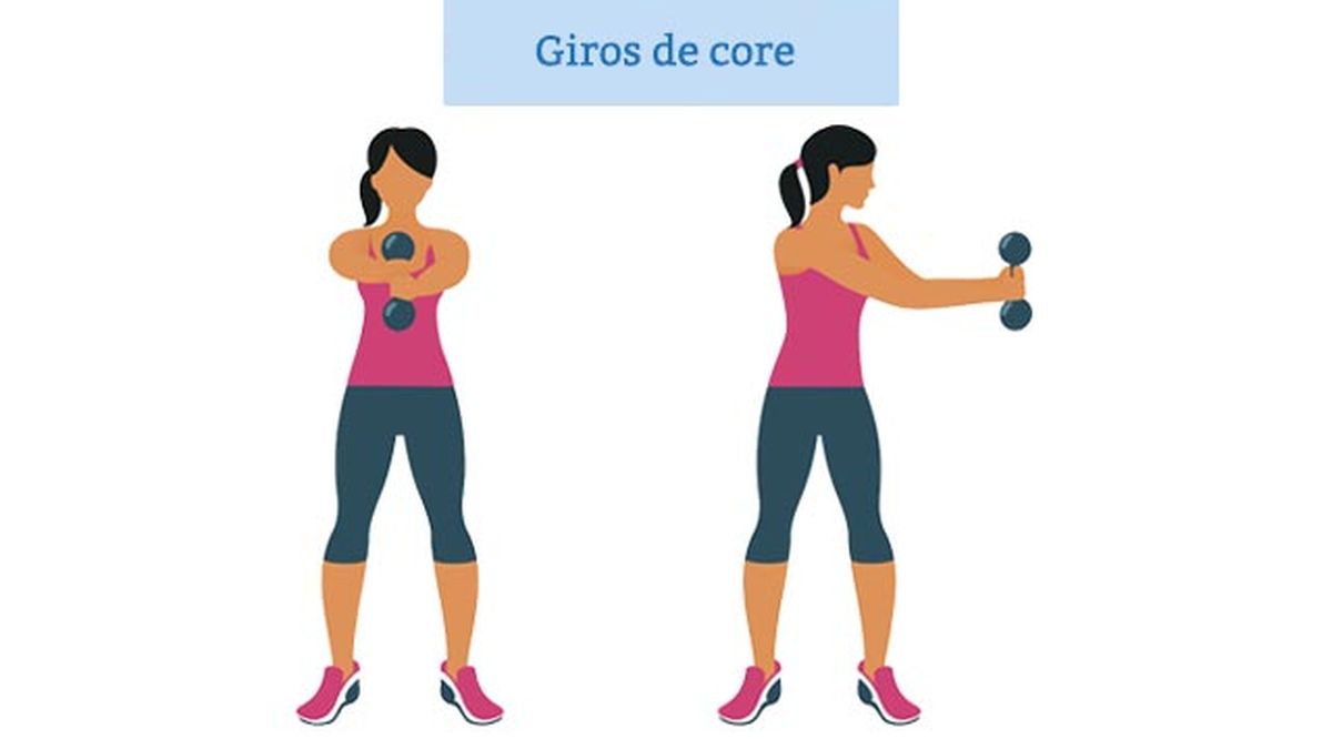 los mejores ejercicios con mancuernas para tonificar brazos giro core mancuerna