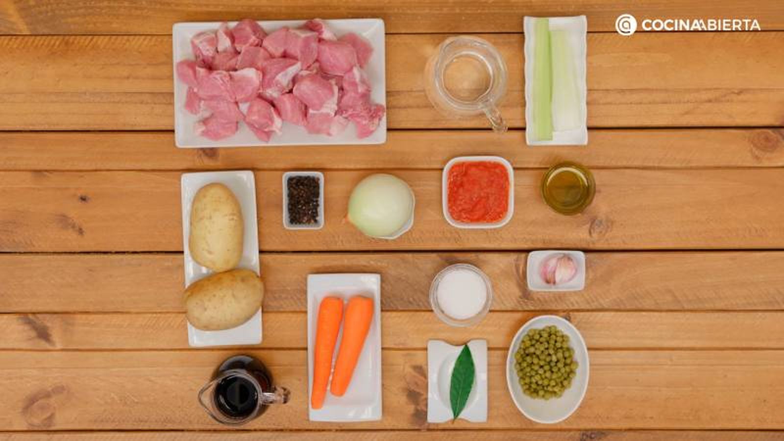 Ingredientes para la receta de estofado de cerdo