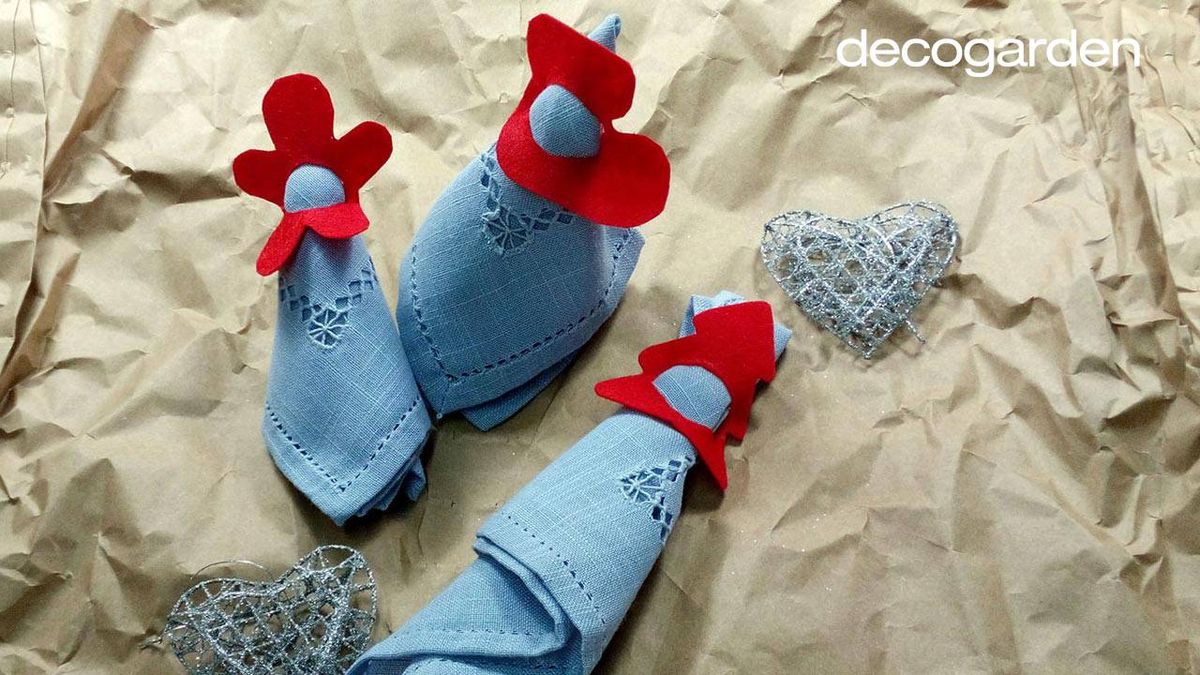 Servilleteros de fieltro de Navidad.