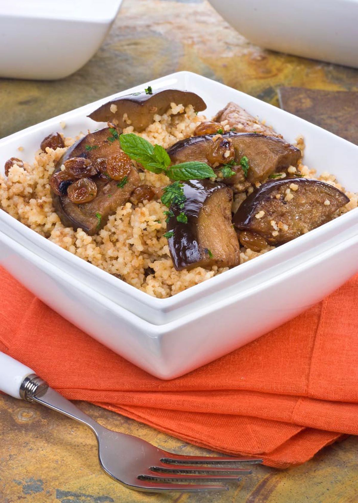 Berenjenas marroquíes con cuscús