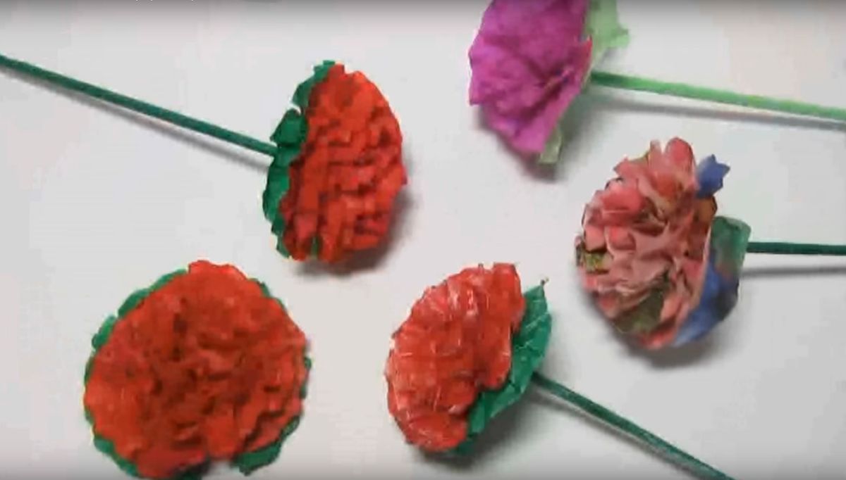 Flores de papel clavel