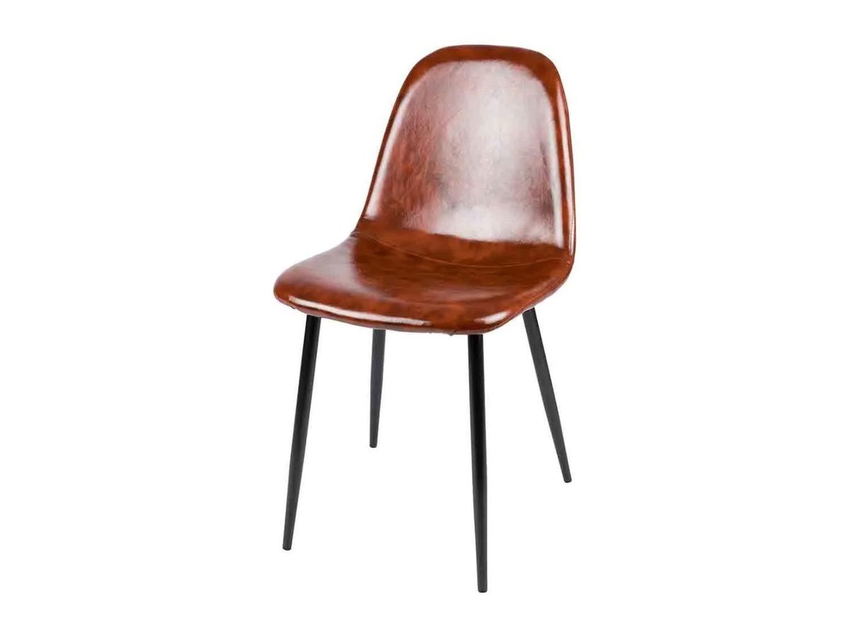 Silla de acero y polipiel.