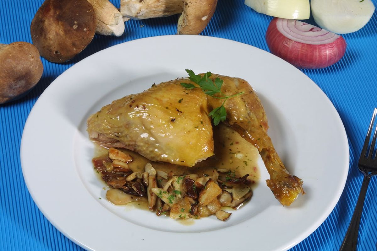 Pollo asado con finas hierbas