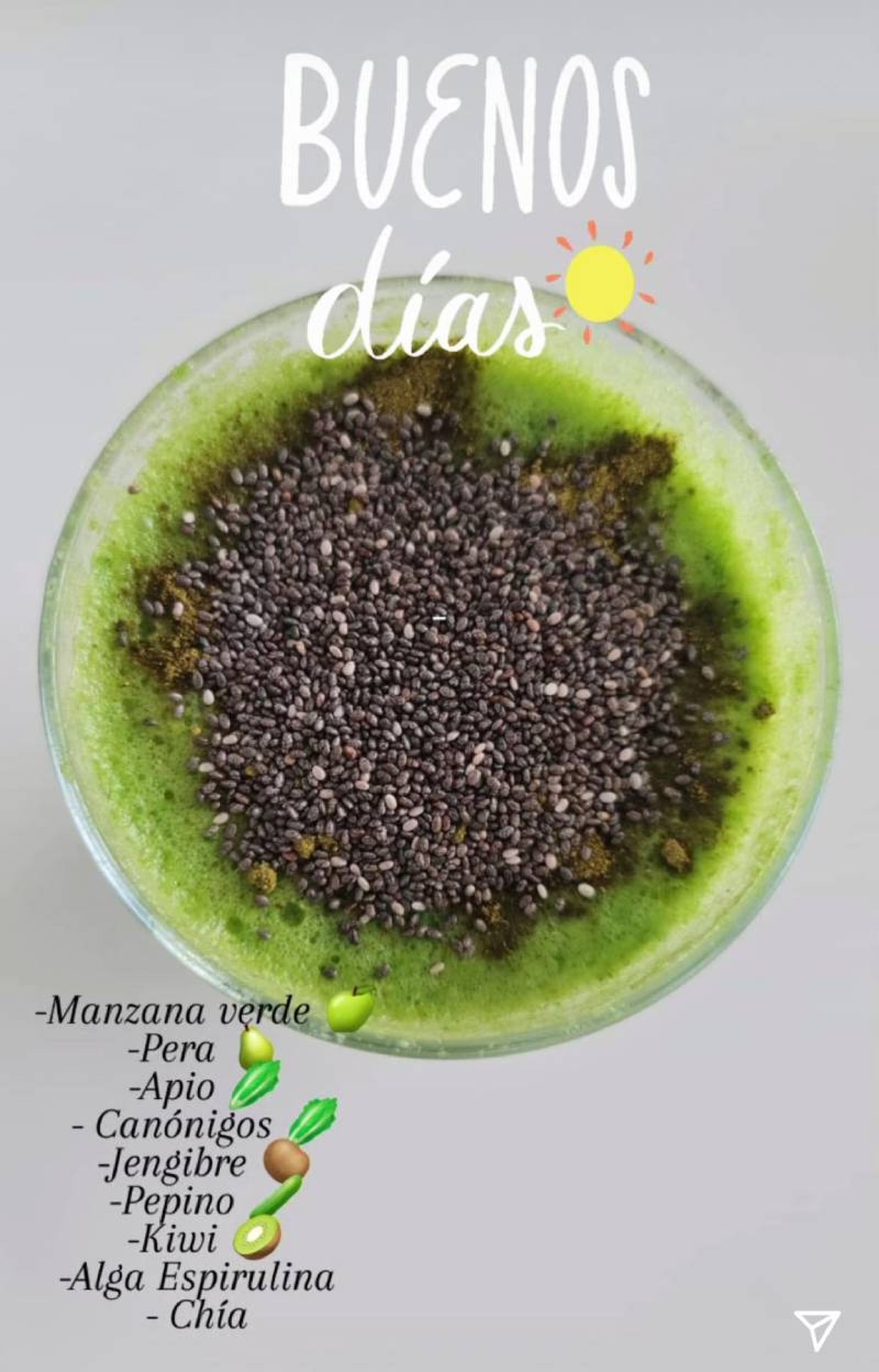 El batido verde con semillas de chía es uno de los desayunos de Paula Echeverría