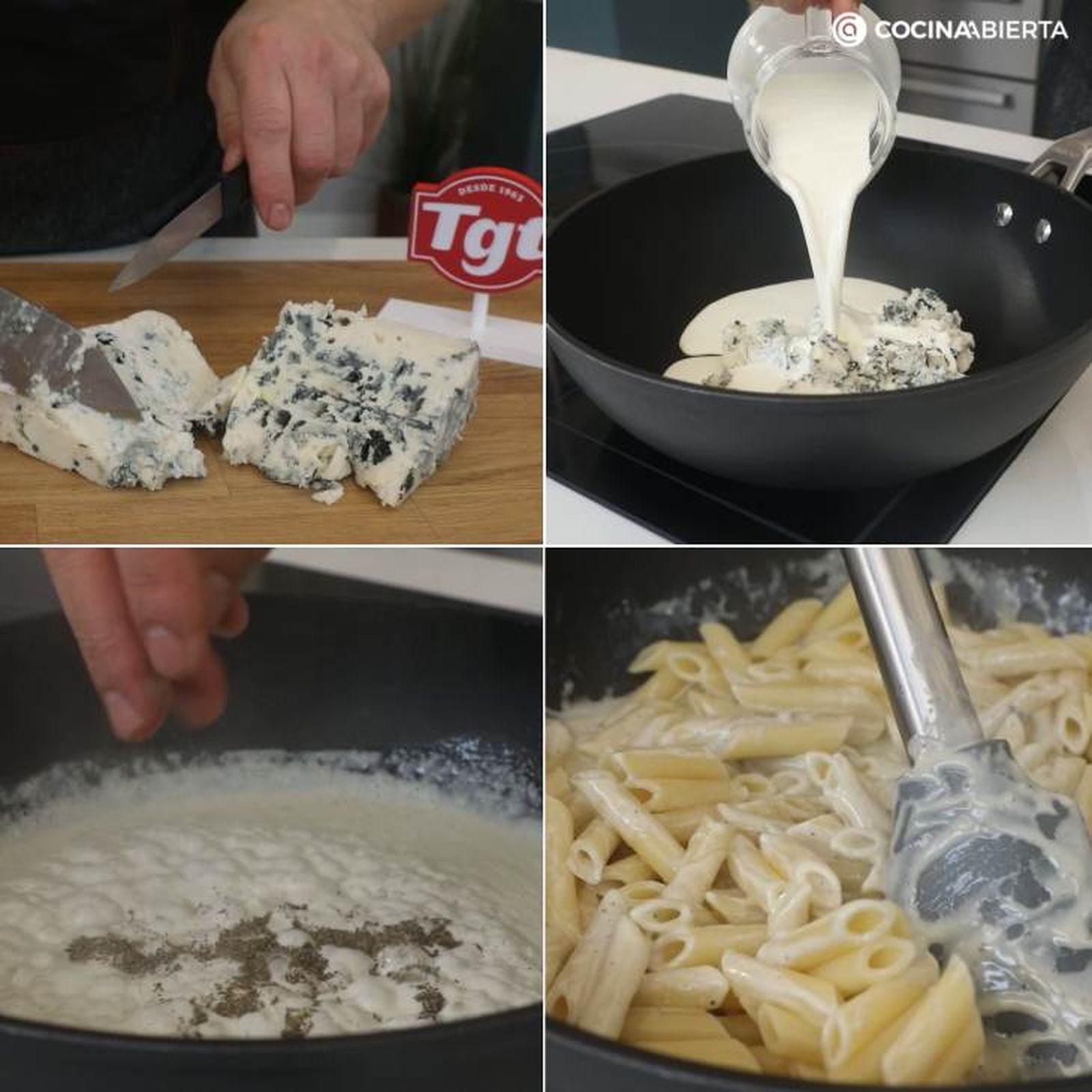 Cómo hacer paso a paso pasta con queso azul