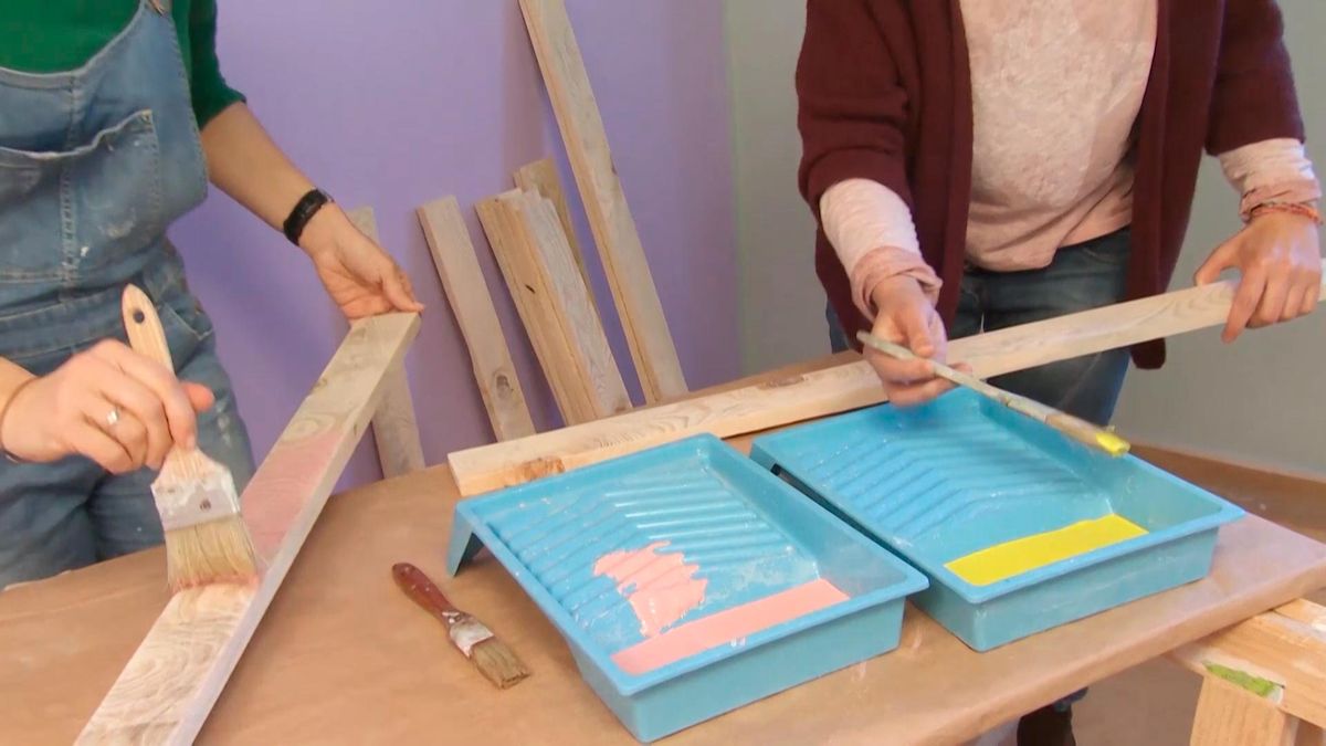 Decogarden 682 Cubrir pared tablas madera pintura decoupage paso1