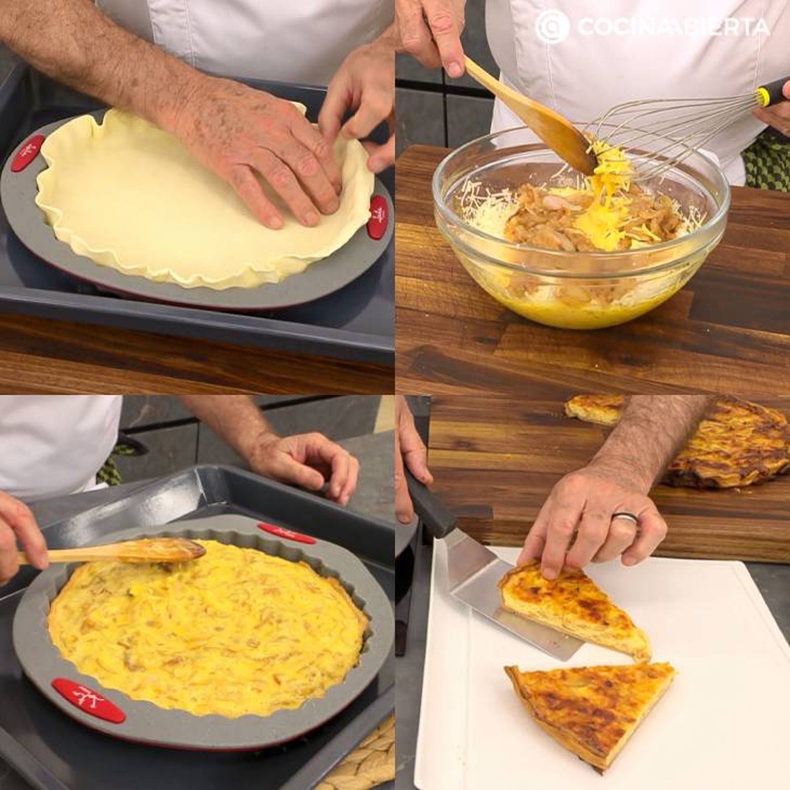 Cómo hacer quiche de queso y cebolla caramelizada paso a paso