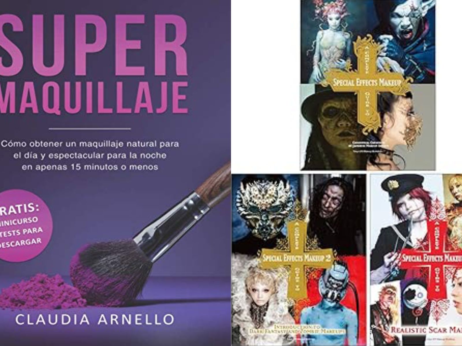 Portadas de los libros Super Maquillaje y Maquillaje con Efectos Especiales / Fotos: Amazon