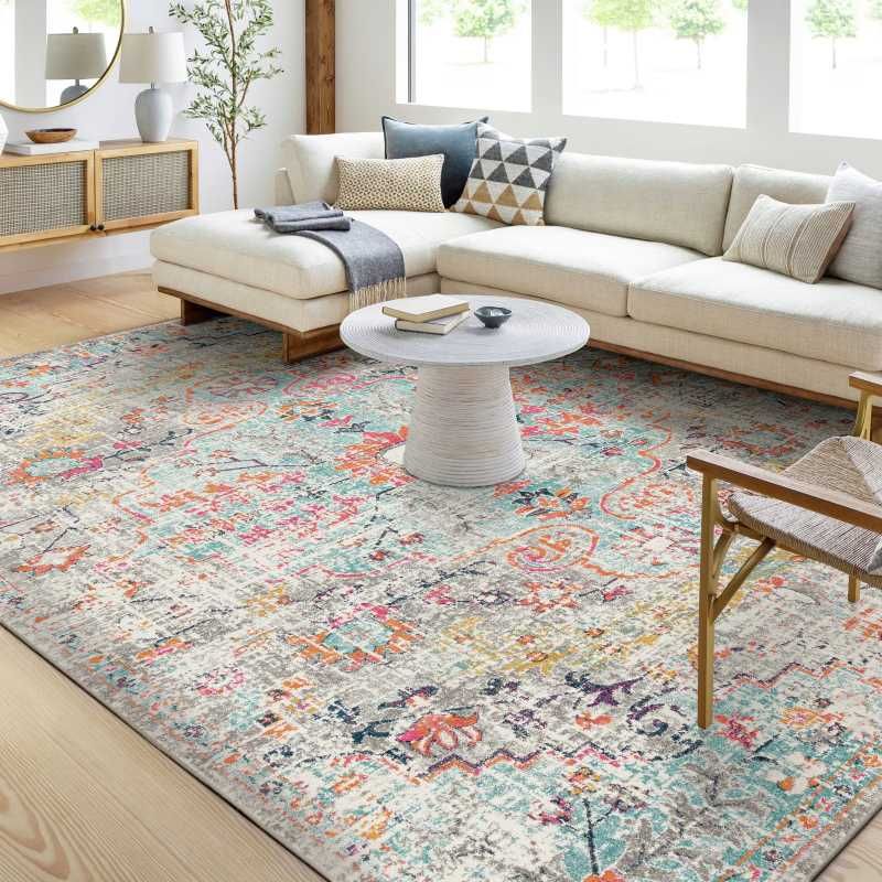 Alfombra oriental multicolor.