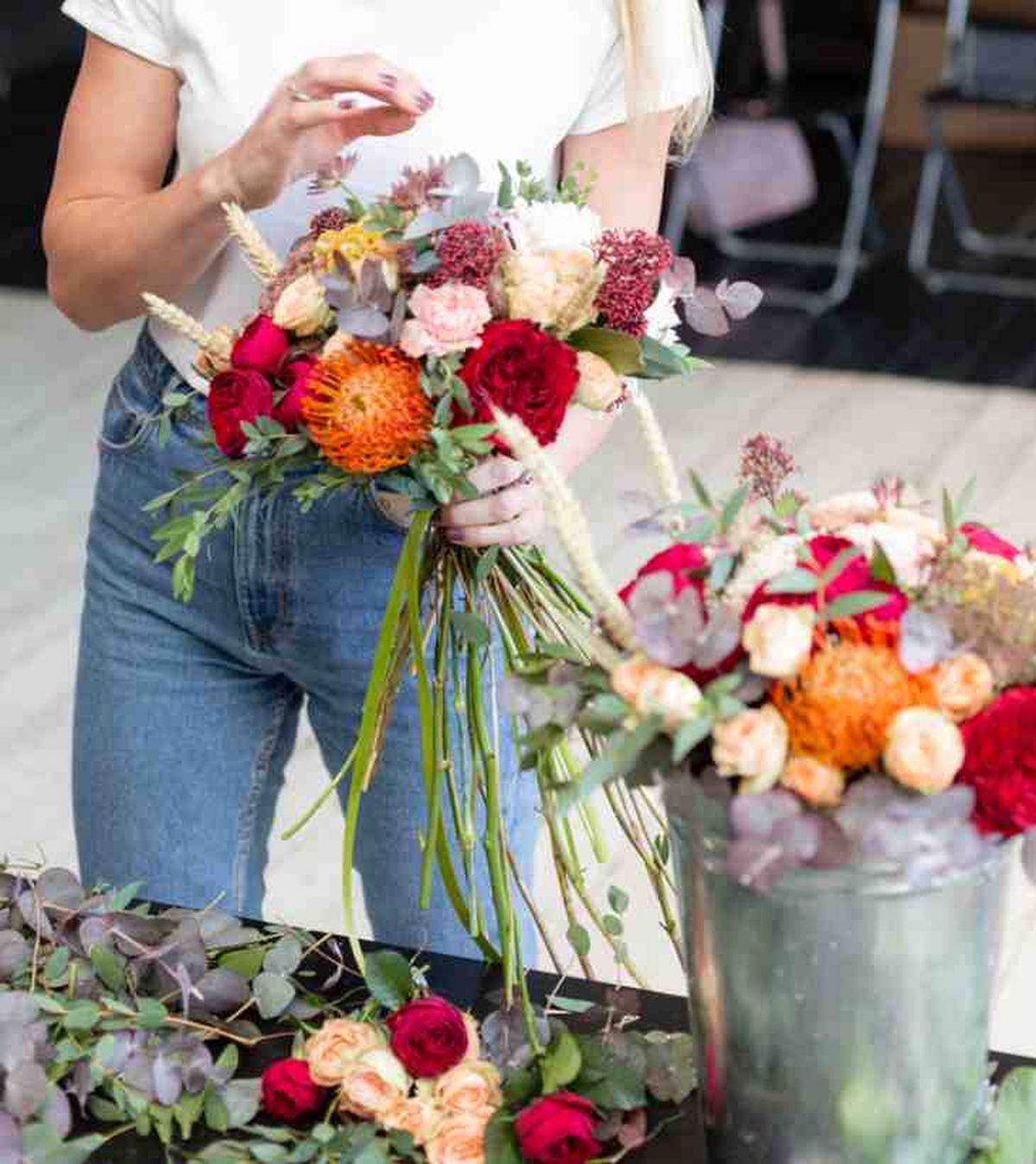 escoger flores para ramo