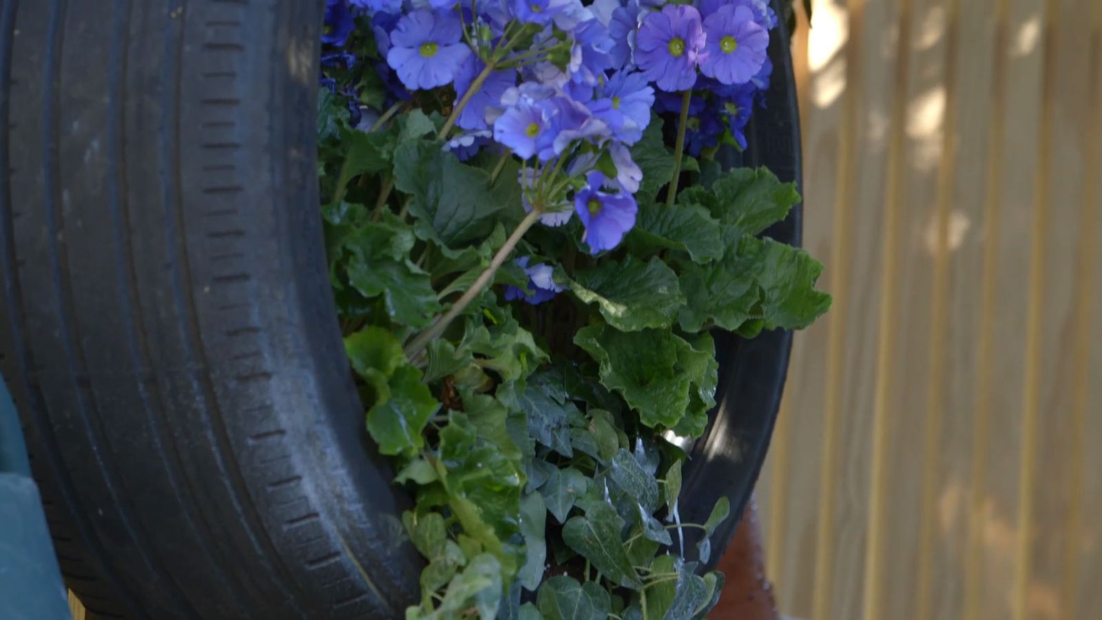 Hacer jardineras con neumáticos