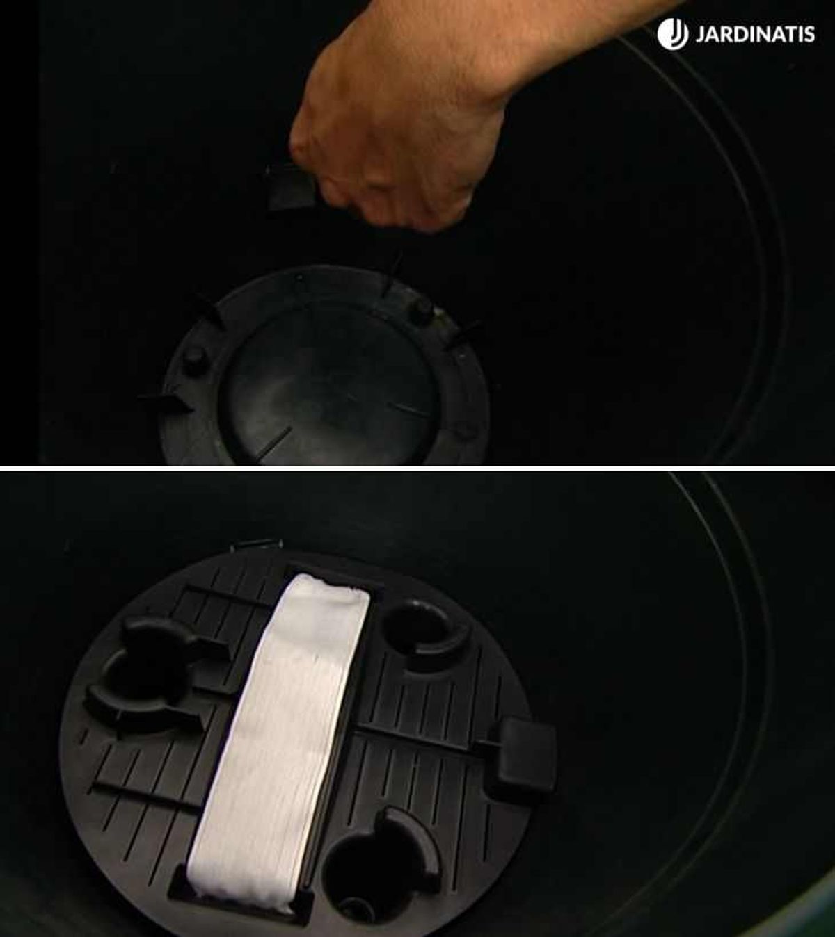 Parte interna de una hidrojardinera de exterior