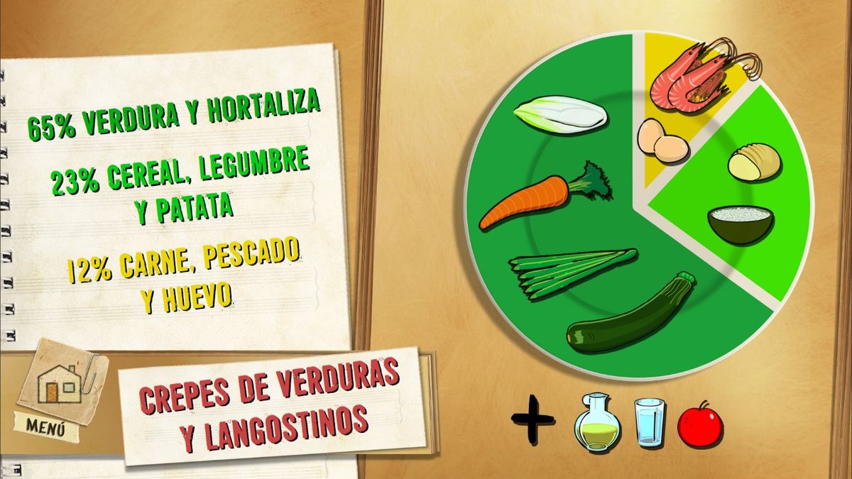 6134 1 Crepes de verduras y langostinos plato