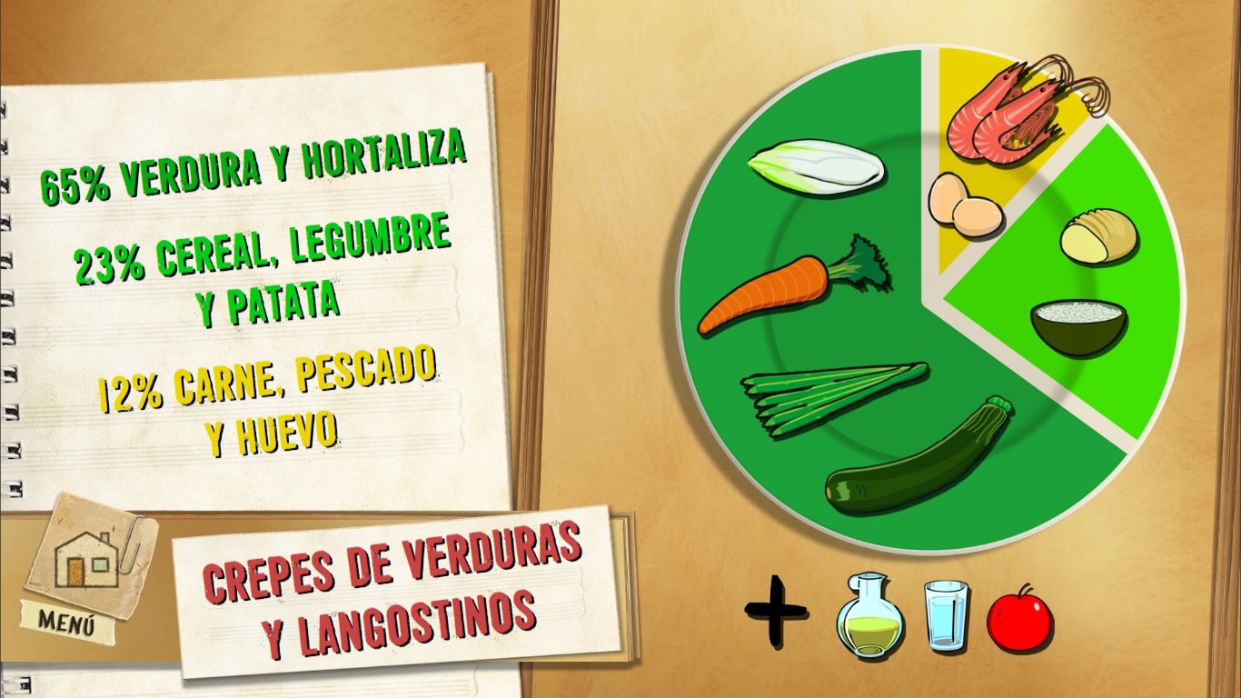 6134 1 Crepes de verduras y langostinos plato