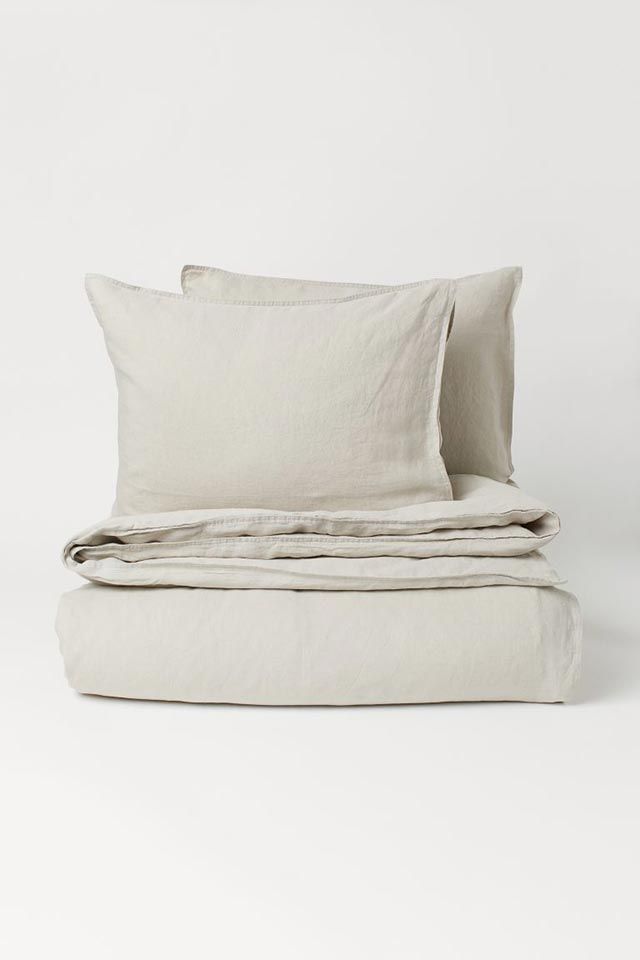 funda nordica lino lavado h&m home