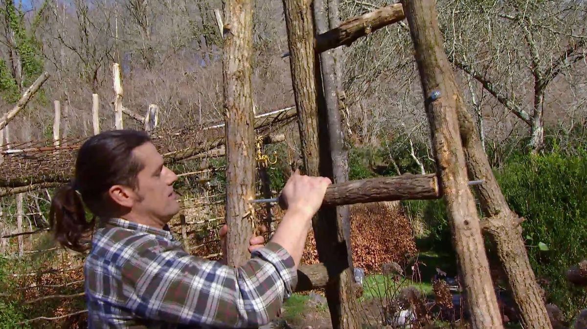 Hacer una estructura para un rosal trepador paso 1