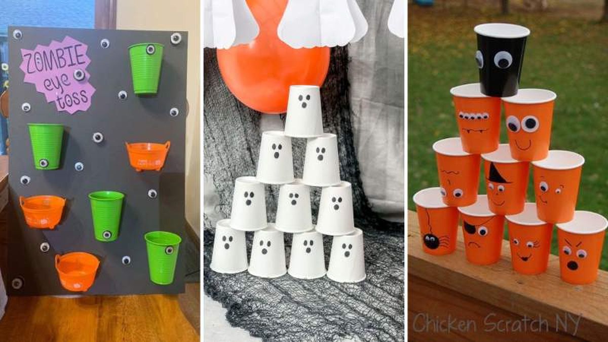 Adornos para Halloween con vasos de plástico / Pinterest
