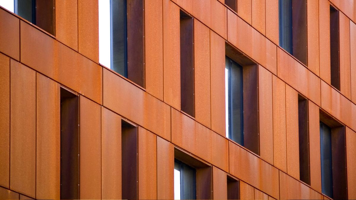 Acero corten en una fachada