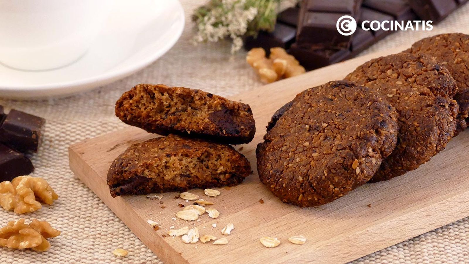 Receta de galletas de avena y nueces sin gluten
