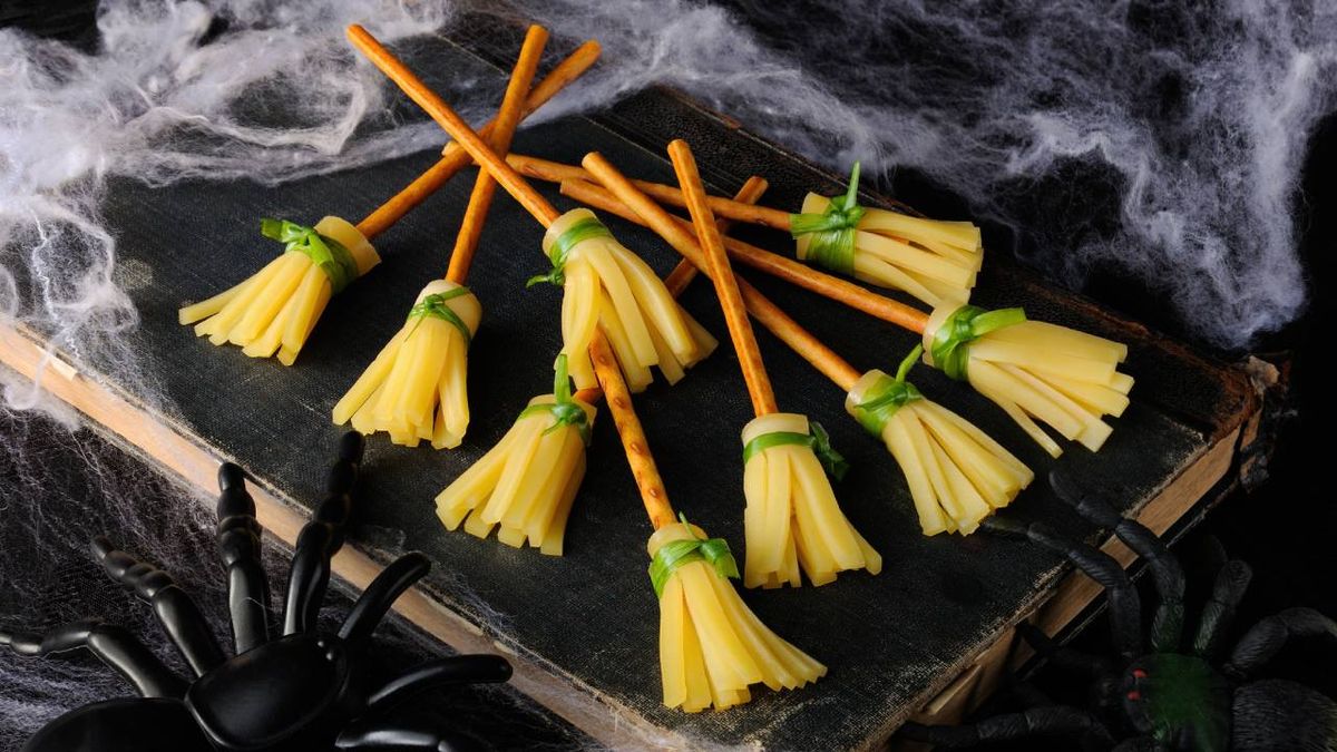 escoba de bruja aperitivo halloween receta